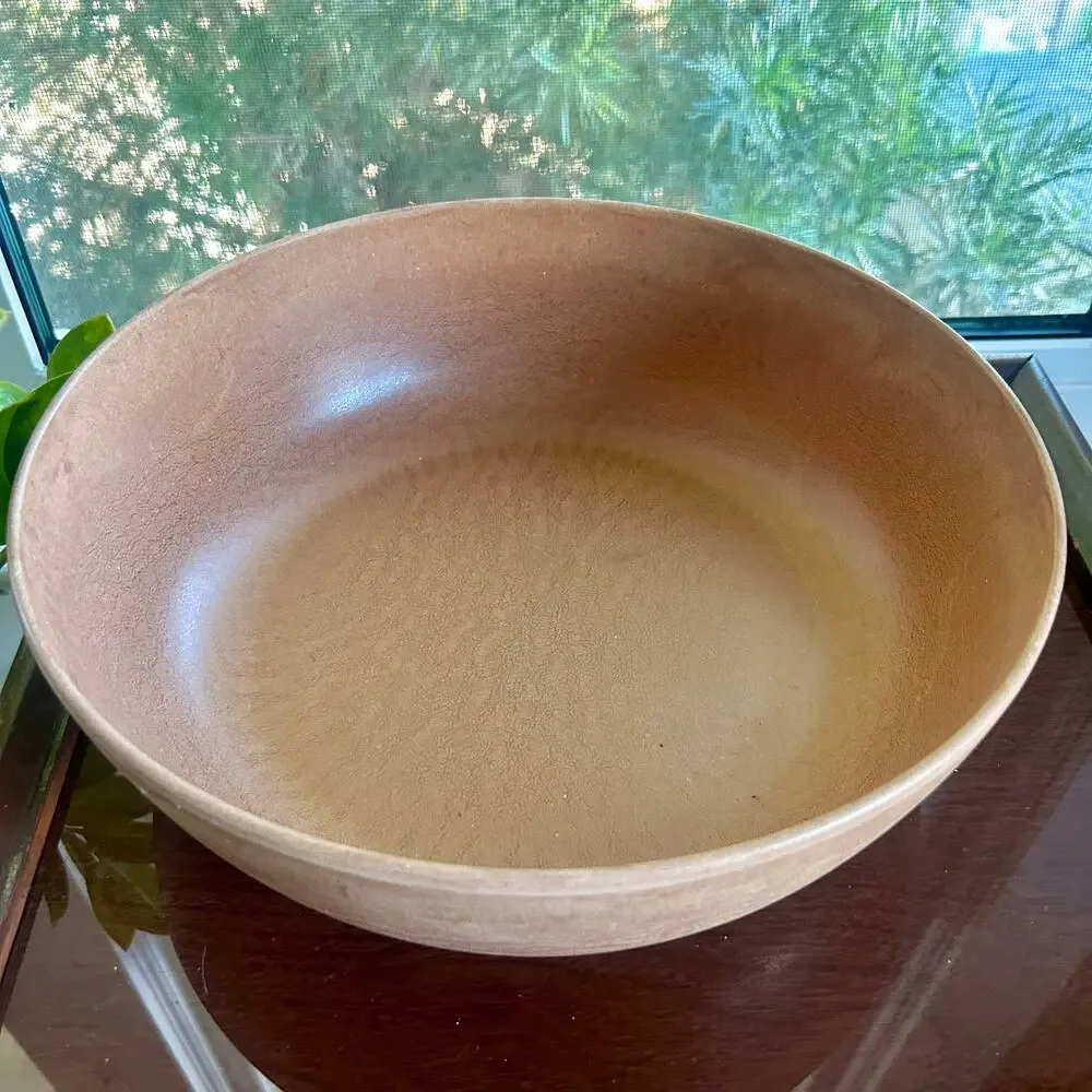 Vintage Fillinger’s Pressed Agatized Wood Salad Bowl 11.5” Sheboygan Wisconsin
